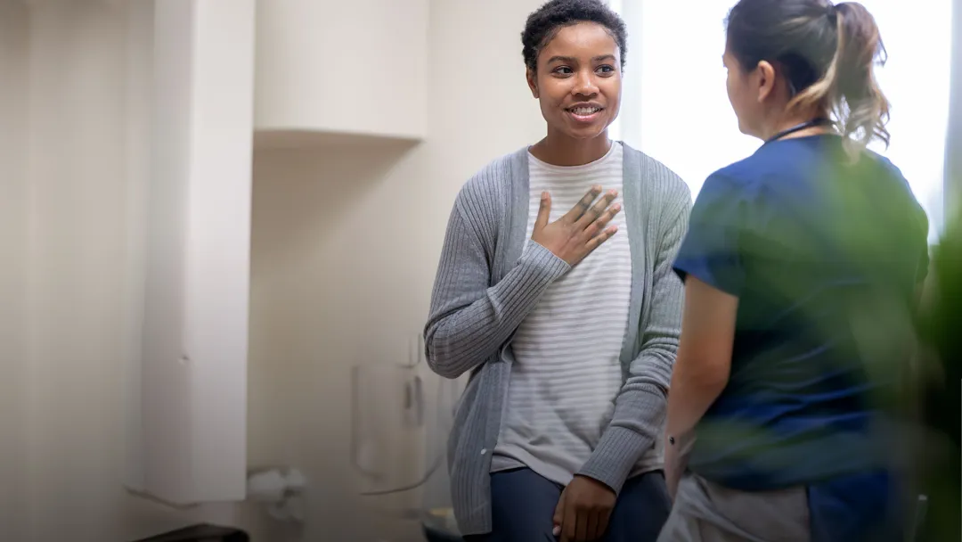 Woman Talksing with a Provider