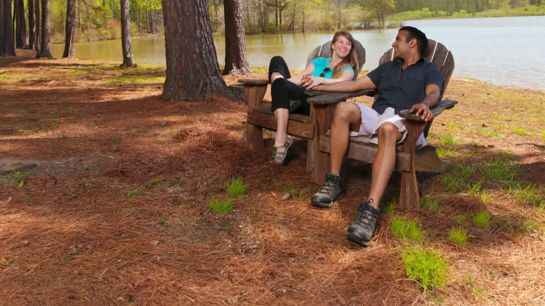 couple seating outdoors