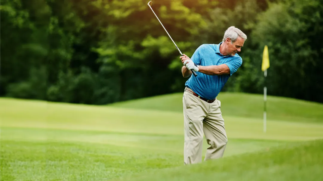 man playing golf