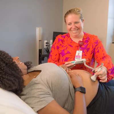 Doctor with patient. 