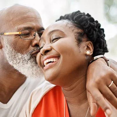 Man-kissing-his-wife