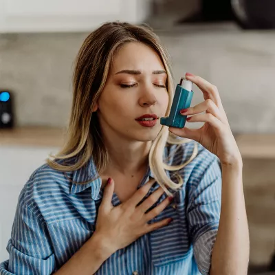 a young woman with COPD