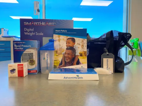 The heart care kits are used to monitor patients' progress after they are discharged from the hospital, with both English and Spanish versions being offered.