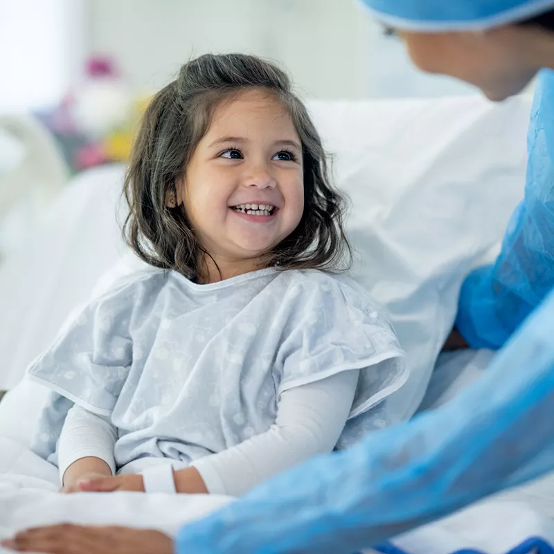 Child in the hospital with nurse
