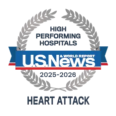 US News Heart attack High Performing hOspitals 2025 award