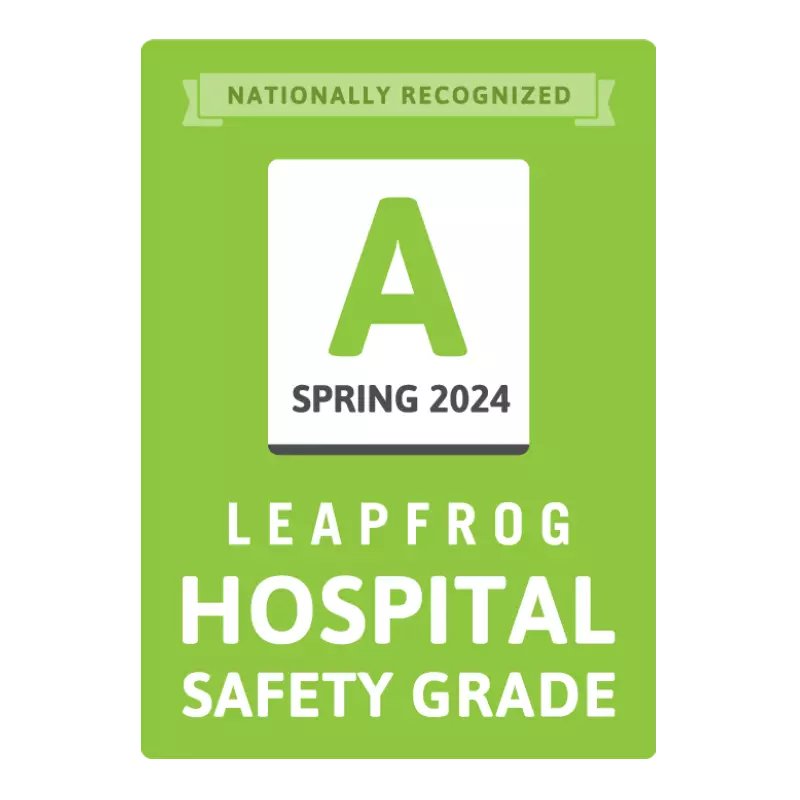 Leapfrog Nationally Recognized 2024 Spring Safety Grade A Award