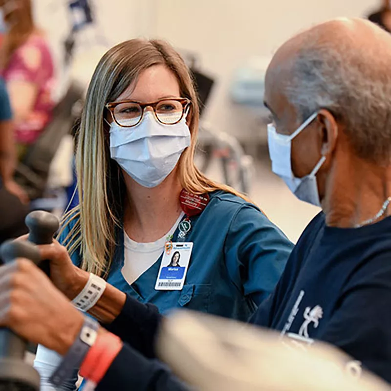 nurse with patient wearing face masks