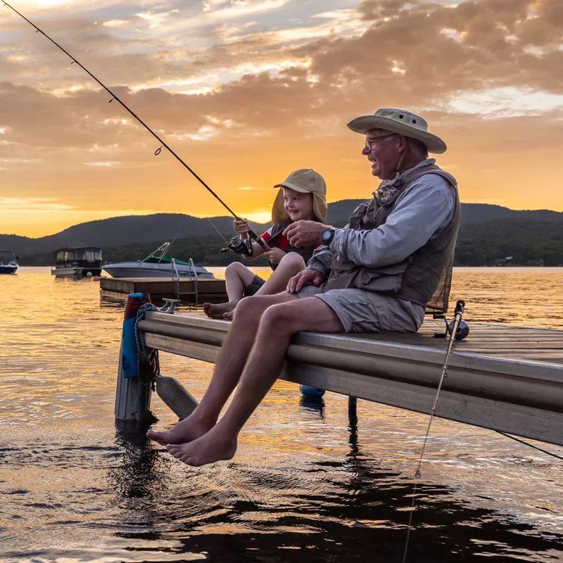 father and son fishing