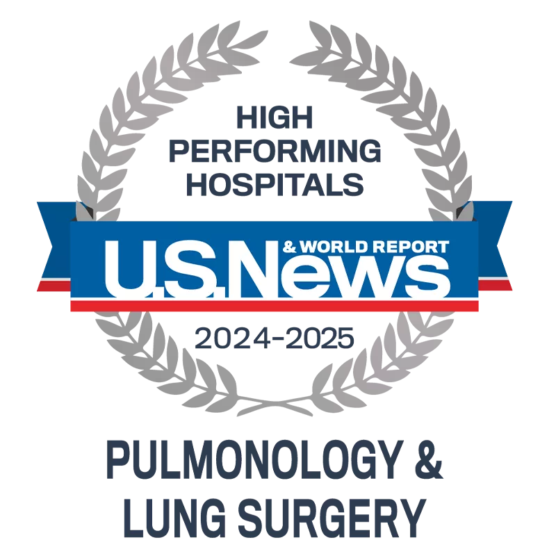US News High Performing Pulmonology Lung Surgery 2024-2025
