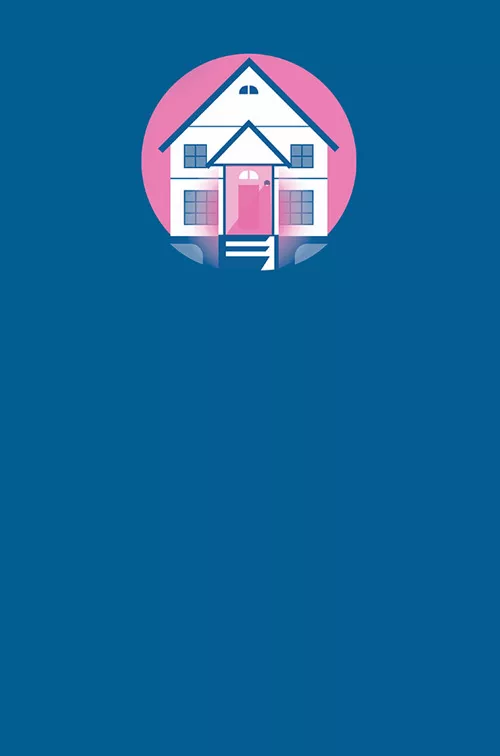 illustration of a house and a pink porch